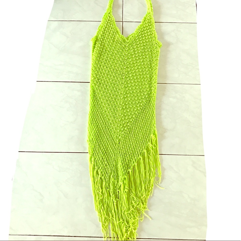 Flowy fringe tank top with beaded pearls